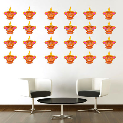 Homexa Decor | Happy Diwali Design Wall Sticker (Size 58 x 36 cm)