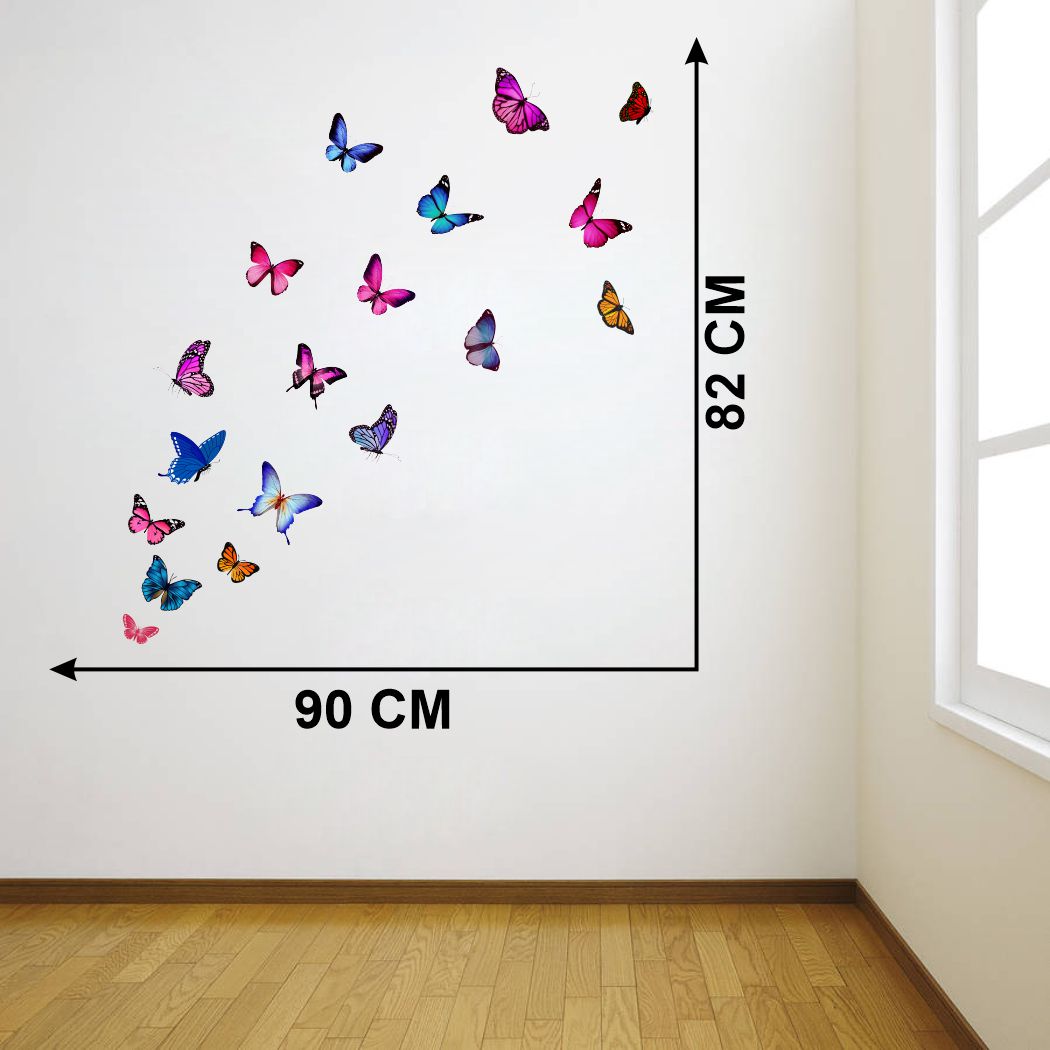 Homexa Decor | Beautiful Butterfly Design  Wall Sticker (Size 90 x 82 cm)