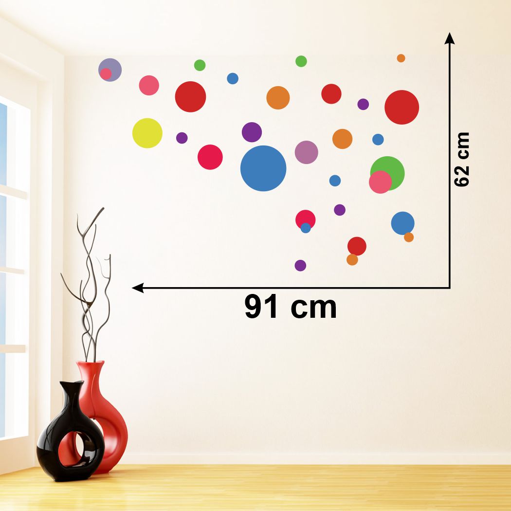 Homexa Decor | Round Shapes Design Wall Sticker (Size 91 x 62 cm)