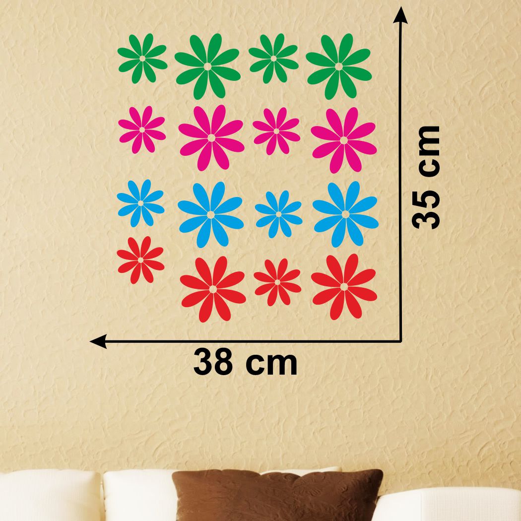 Homexa Decor | Beautiful Flower Design Wall Sticker (Size 38 x 35 cm)