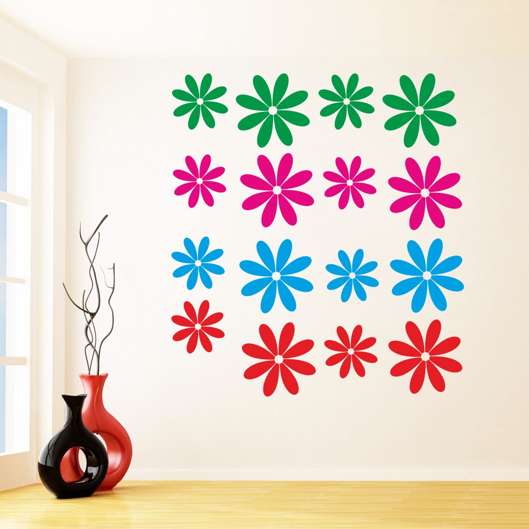 Homexa Decor | Beautiful Flower Design Wall Sticker (Size 38 x 35 cm)