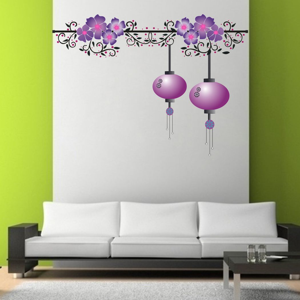 Homexa Decor | Beautiful Hanging Lamp Design Wall Sticker (Size 91 x 66 cm)