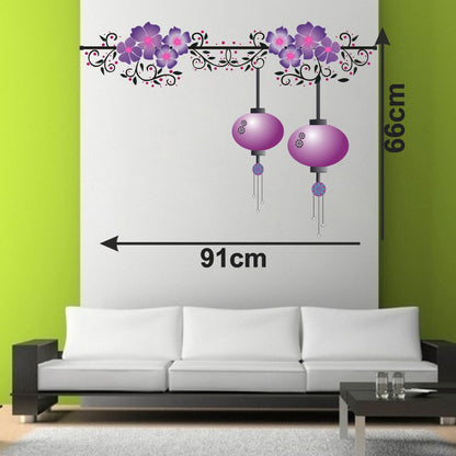 Homexa Decor | Beautiful Hanging Lamp Design Wall Sticker (Size 91 x 66 cm)