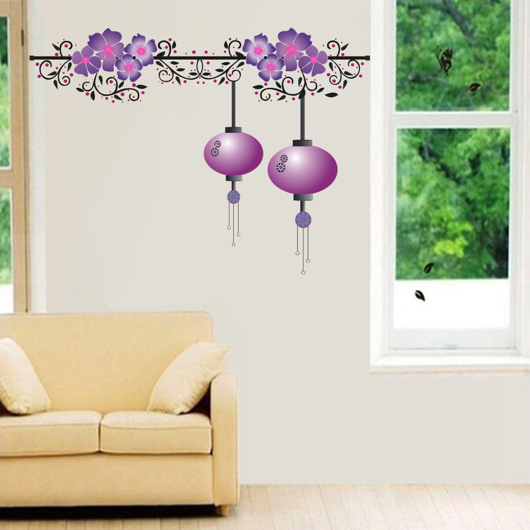 Homexa Decor | Beautiful Hanging Lamp Design Wall Sticker (Size 91 x 66 cm)