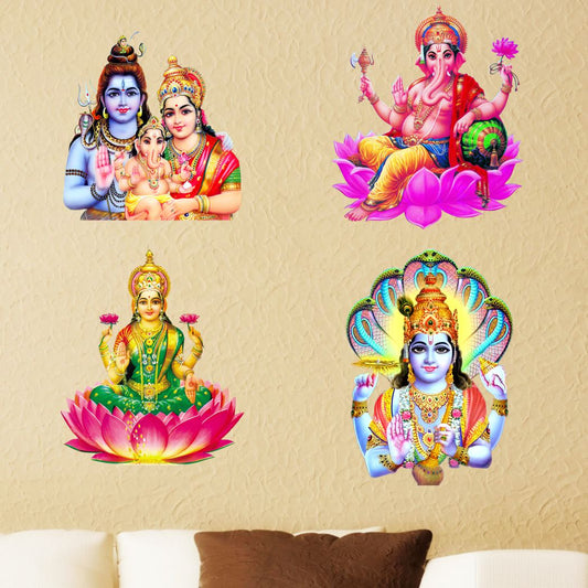 Homexa Decor | Four Bhagwan Design  Wall Sticker (Size 58 x 49 cm)