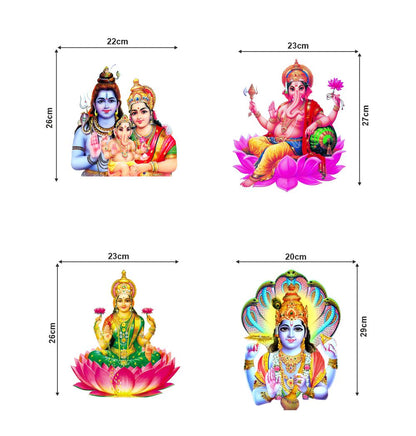 Homexa Decor | Four Bhagwan Design  Wall Sticker (Size 58 x 49 cm)