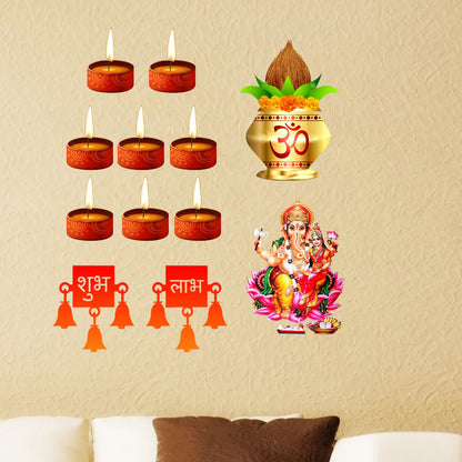 Homexa Decor | Diwali Festival Design Wall Sticker (Size 58 x 52 cm)