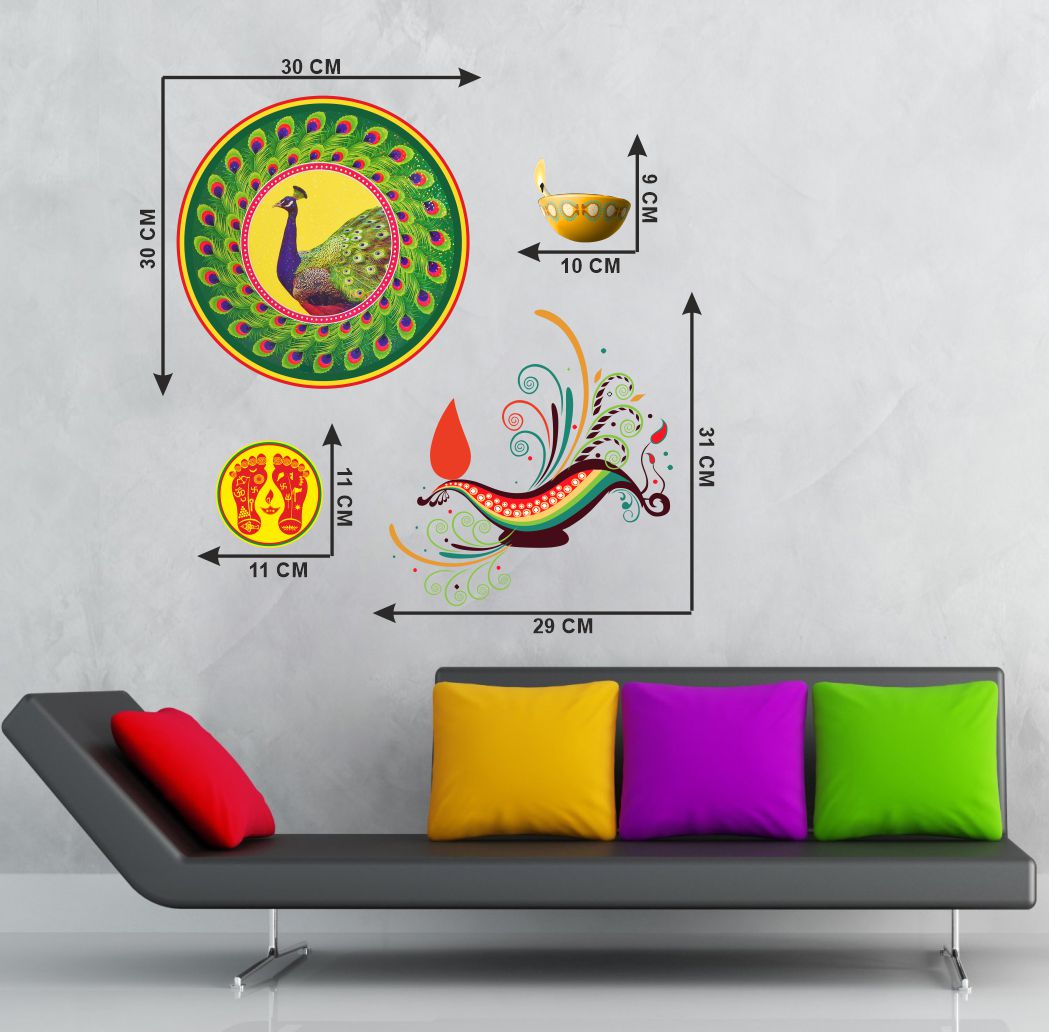 Homexa Decor | Beautiful Festivals Design Wall Sticker (Size 58 x 54 cm)