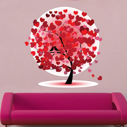 Homexa Decor | Tree With Heart Design Wall Sticker (Size 54 x 52 cm)