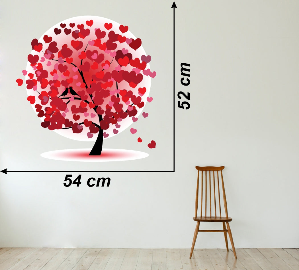 Homexa Decor | Tree With Heart Design Wall Sticker (Size 54 x 52 cm)