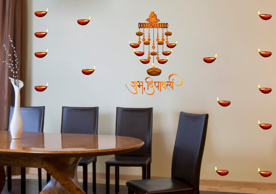 Homexa Decor | Beautiful Festivals Combo Design Wall Sticker (Size 56 x 58 cm)