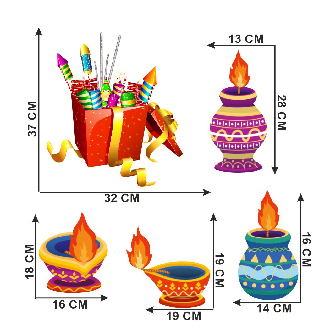 Homexa Decor | Beautiful Festivals Combo Design Wall Sticker (Size 51 x 58 cm)