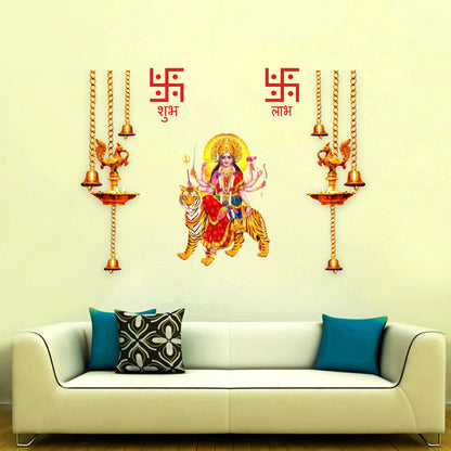 Homexa Decor | Beautiful Deepak Combo ( Happy Diwali ) Design Wall Sticker (Size 8 x 12 cm)