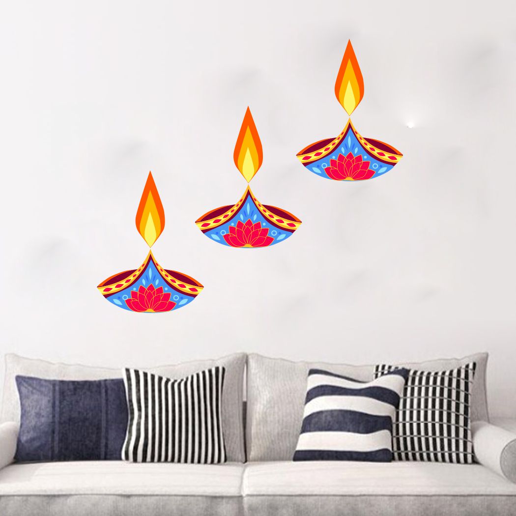 Homexa Decor | Beautiful Festivals Combo Design Wall Sticker (Size 76 x 29 cm)
