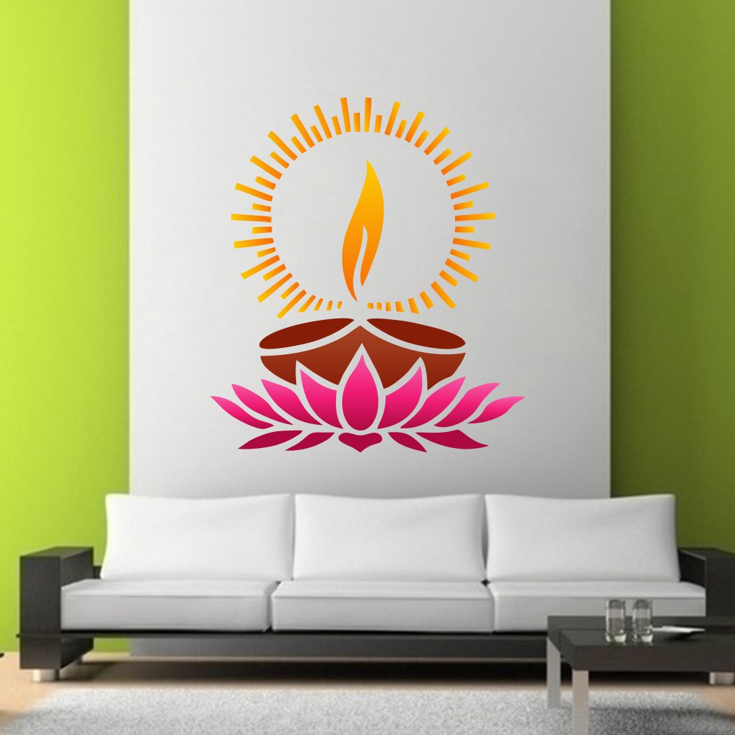 Homexa Decor | Beautiful Deepak Design Wall Sticker (Size 51 x 56 cm)