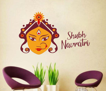 Homexa Decor | Shubh Navratri Design Wall Sticker (Size 71 x 47 cm)