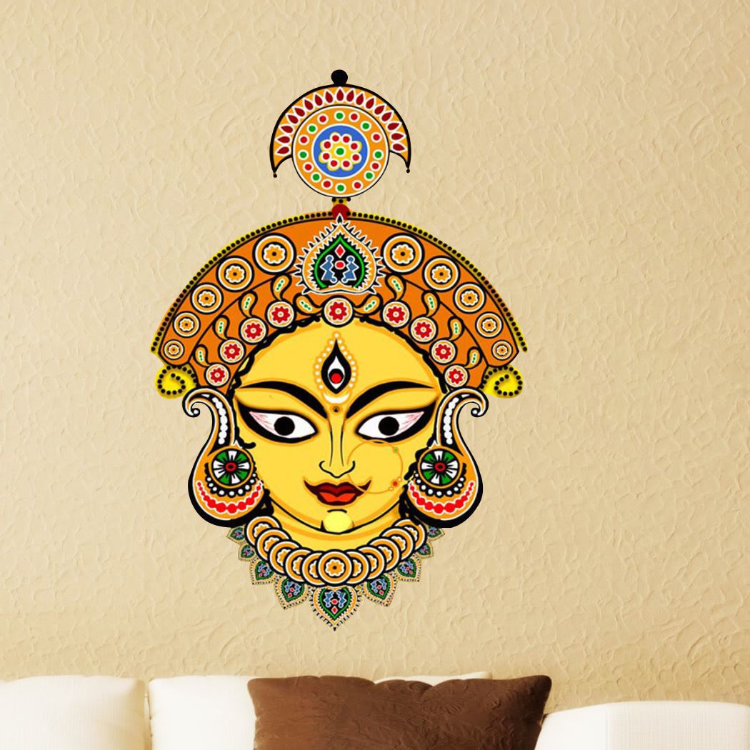 Homexa Decor | Durga Maa Design Wall Sticker (Size 54 x 37 cm)