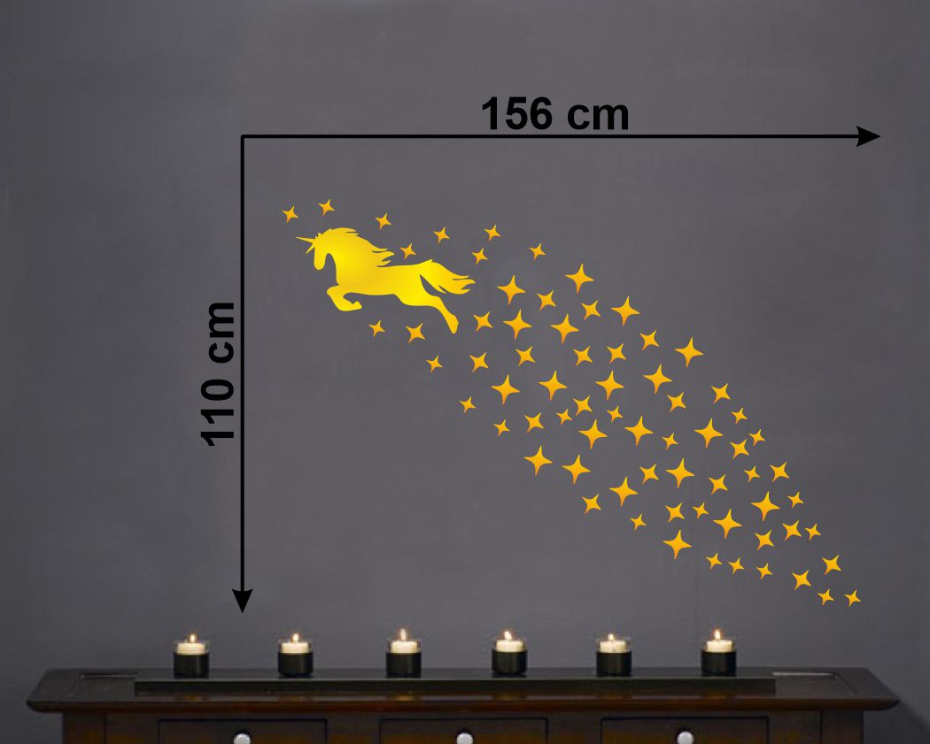 Homexa Decor | Beautiful Unicorn Stars Design Wall Sticker (Size 156 x 110 cm)