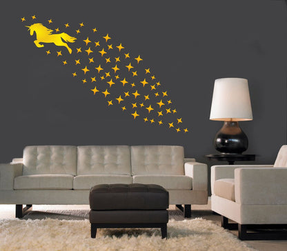 Homexa Decor | Beautiful Unicorn Stars Design Wall Sticker (Size 156 x 110 cm)