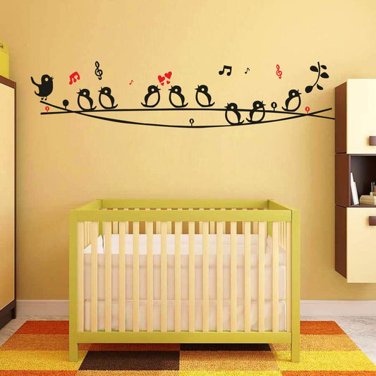 Homexa Decor | Singing Birds Design Wall Sticker (Size 89 x 19 cm)