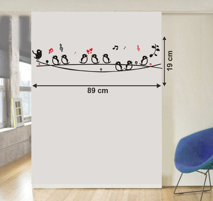 Homexa Decor | Singing Birds Design Wall Sticker (Size 89 x 19 cm)