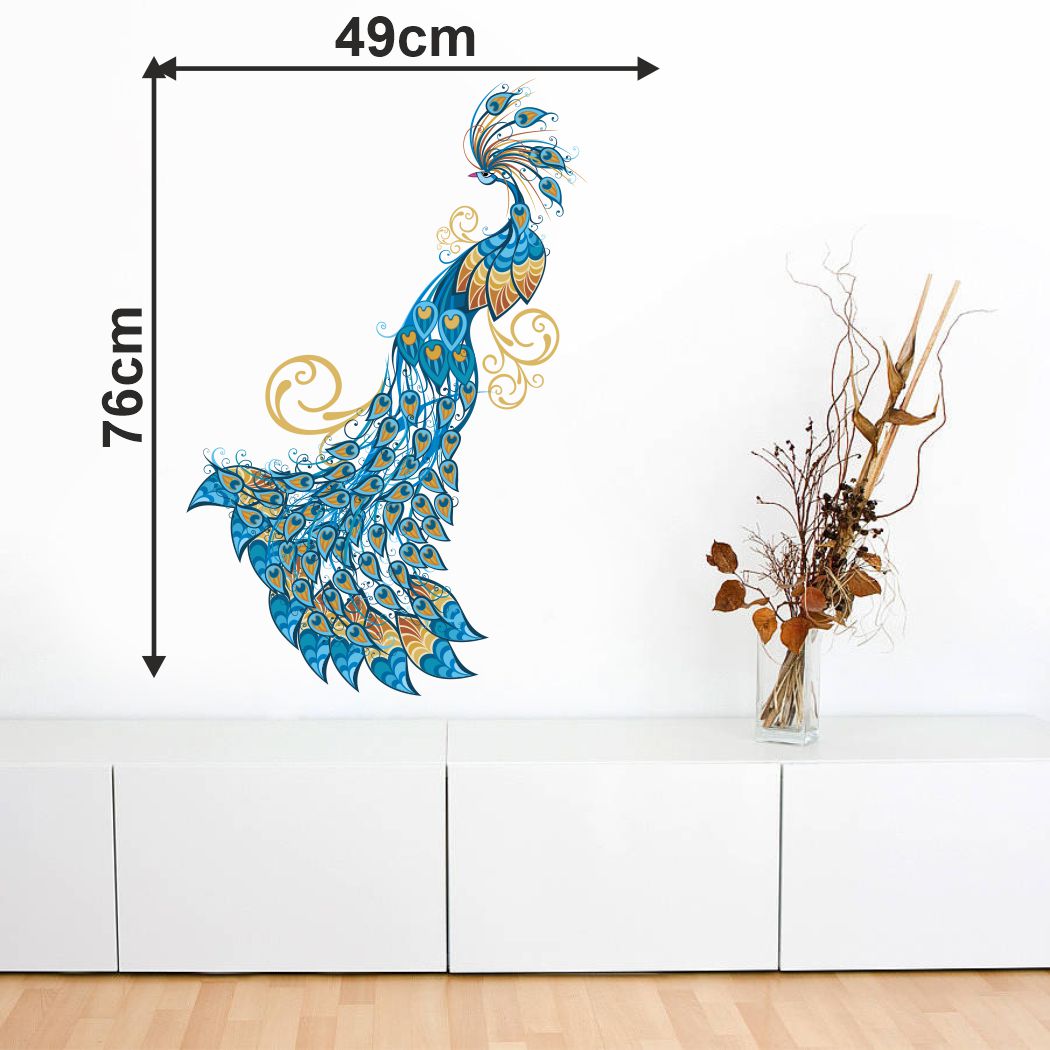 Homexa Decor | Beautiful Peacock Design Wall Sticker (Size 49 x 76 cm)