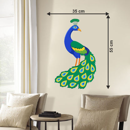 Homexa Decor | Beautiful Peacock Design Wall Sticker (Size 35 x 55 cm)