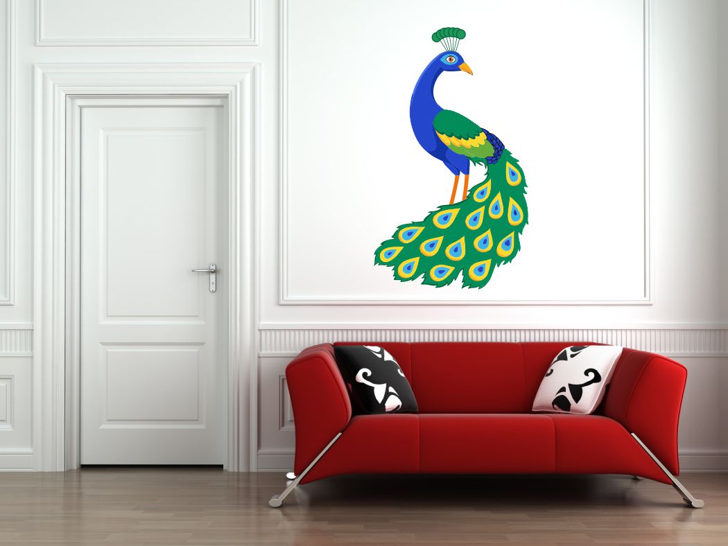 Homexa Decor | Beautiful Peacock Design Wall Sticker (Size 35 x 55 cm)