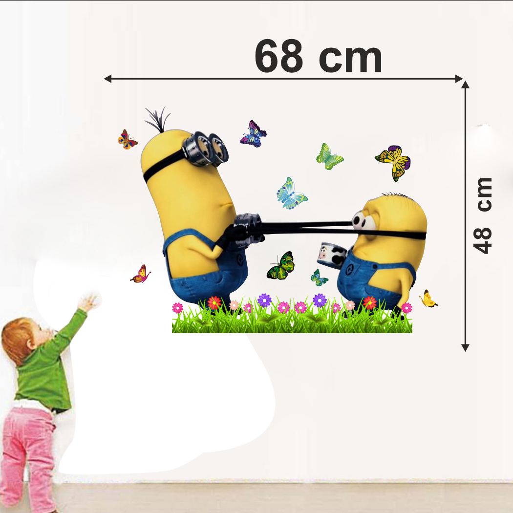 Homexa Decor | Two Funny Catroon Design Wall Sticker (Size 68 x 48 cm)