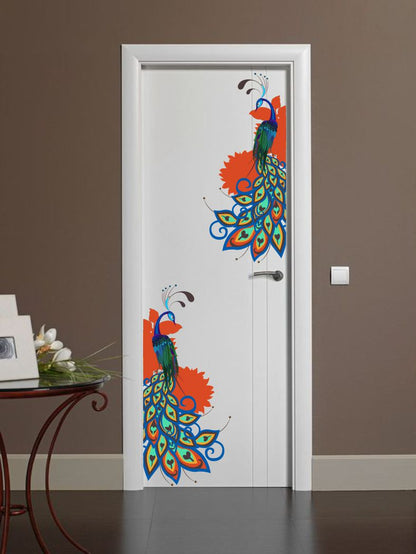 Homexa Decor | Beautiful Peacock Design Door Sticker (Size 54 x 58 cm)