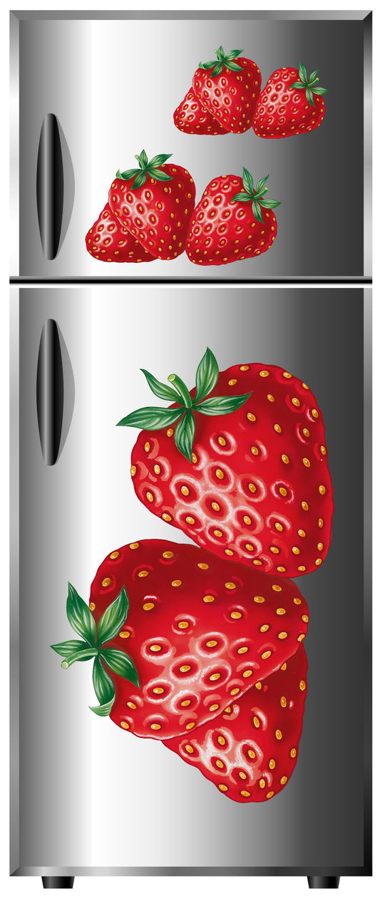 Homexa Decor | Strawberry Design Fridge Sticker (Size 58 x 45 cm)