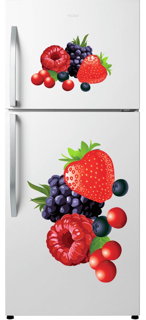 Homexa Decor | Strawberry and Other Fruit Design Fridge Sticker (Size 58 x 34 cm)