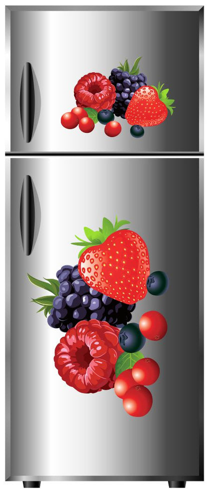 Homexa Decor | Strawberry and Other Fruit Design Fridge Sticker (Size 58 x 34 cm)