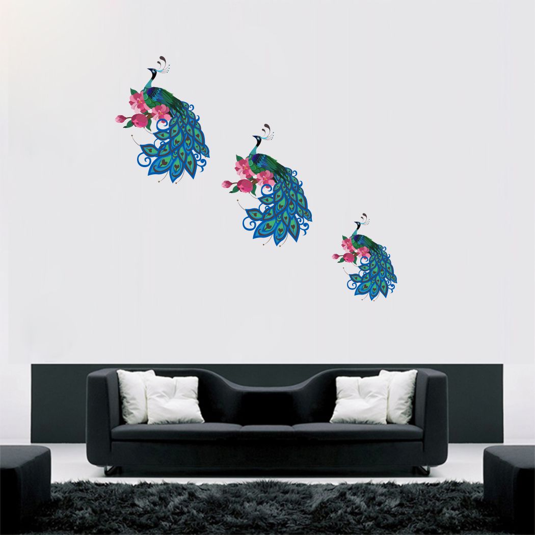 Homexa Decor | Beautiful Peacock Design Wall Sticker (Size 58 x 42 cm)