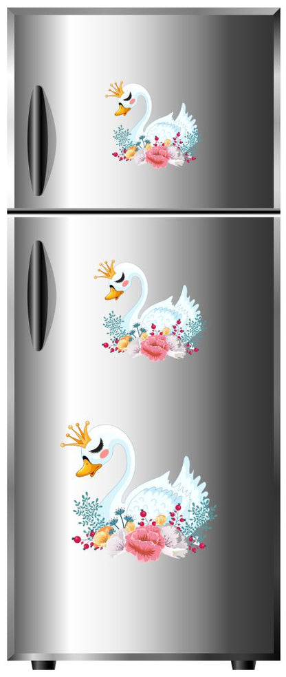 Homexa Decor | Beautiful Peacock Combo Design Fridge/Door  Sticker (Size 58 x 43 cm)