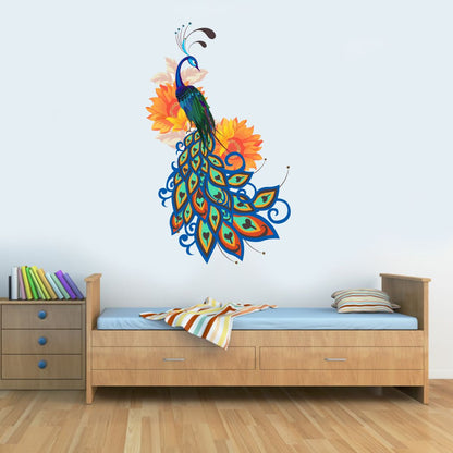 Homexa Decor | Beautiful Peacock Design Wall Sticker (Size 36 x 57 cm)