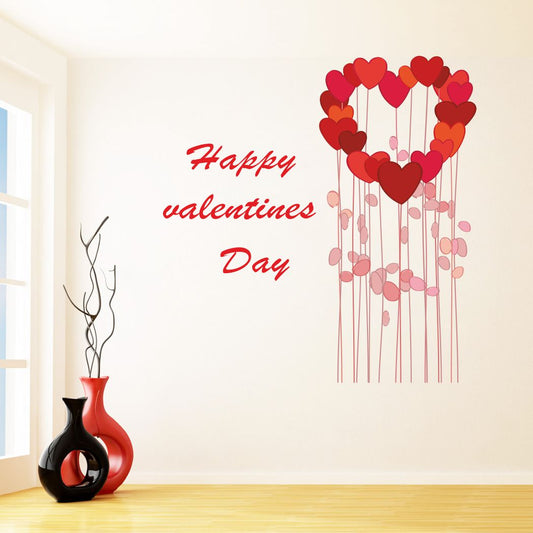 Homexa Decor | Happy Valentine Day Design Wall Sticker (Size 58 x 59 cm)