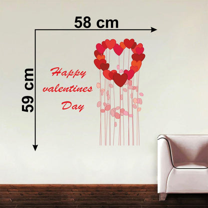 Homexa Decor | Happy Valentine Day Design Wall Sticker (Size 58 x 59 cm)