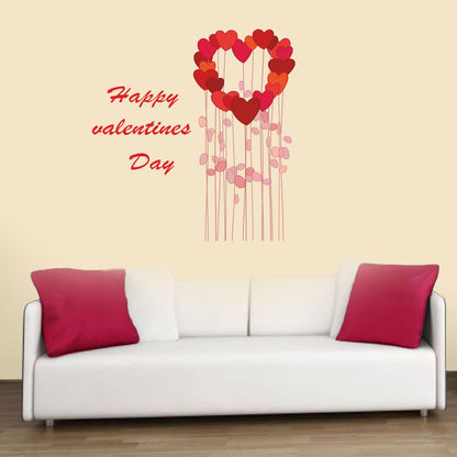 Homexa Decor | Happy Valentine Day Design Wall Sticker (Size 58 x 59 cm)