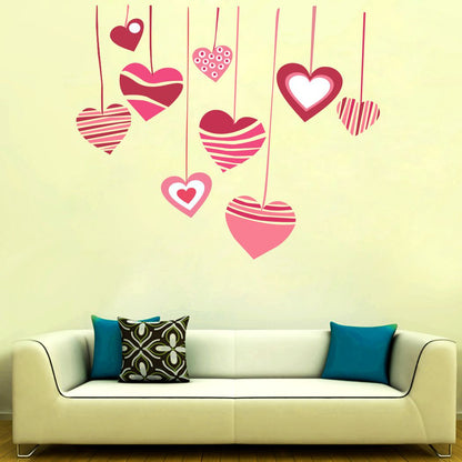 Homexa Decor | Hanging Heart Design Wall Sticker (Size 82 x 69 cm)