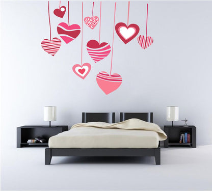 Homexa Decor | Hanging Heart Design Wall Sticker (Size 82 x 69 cm)