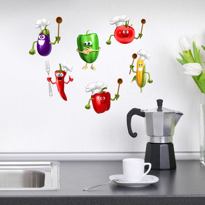 Homexa Decor | Happy Vegitable Design Kitchen Sticker (Size 70 x 52 cm)