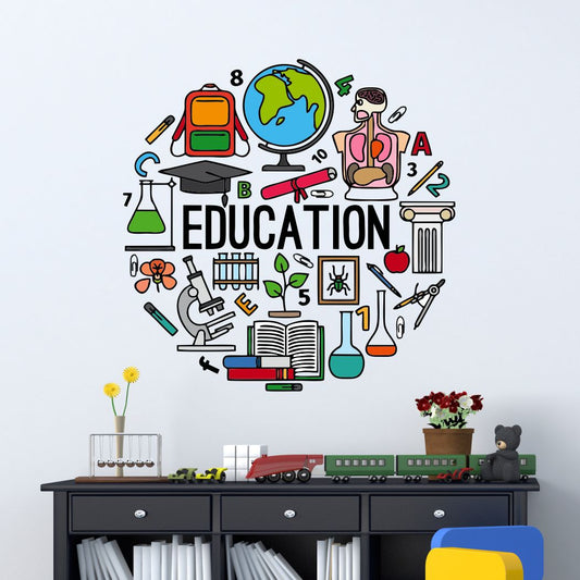 Homexa Decor | Education Tools Design Wall Sticker (Size 57 x 57 cm)