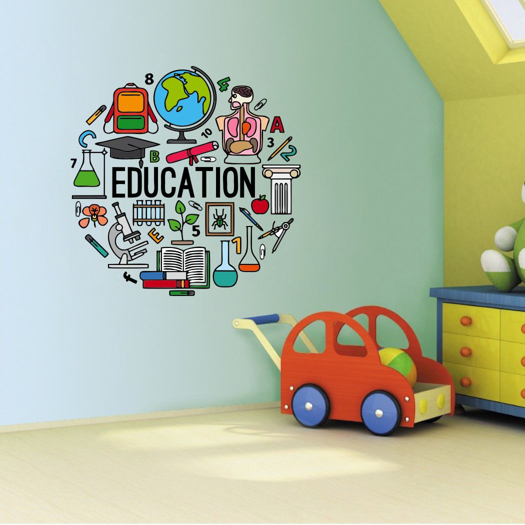 Homexa Decor | Education Tools Design Wall Sticker (Size 57 x 57 cm)