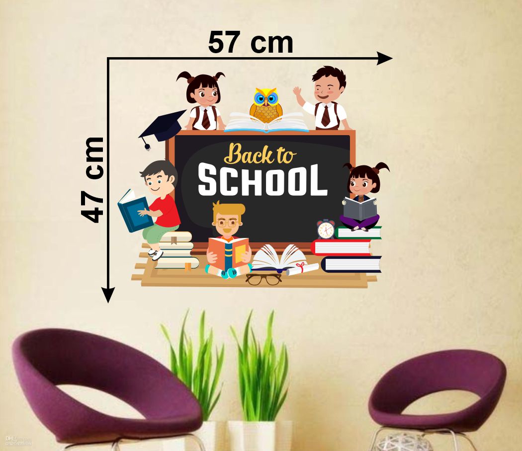 Homexa Decor | Back to school Design Wall Sticker (Size 57 x 47 cm)