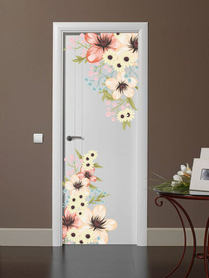 Homexa Decor | Flower Design  Door Sticker (Size 58 x 53 cm)