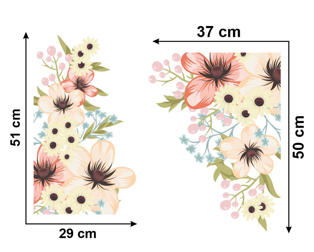 Homexa Decor | Flower Design  Door Sticker (Size 58 x 53 cm)