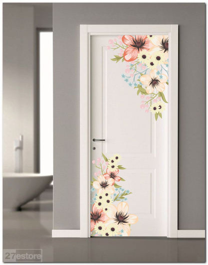 Homexa Decor | Flower Design  Door Sticker (Size 58 x 53 cm)