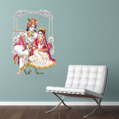 Homexa Decor | Radha Krishna Design Wall Sticker (Size 40 x 57 cm)