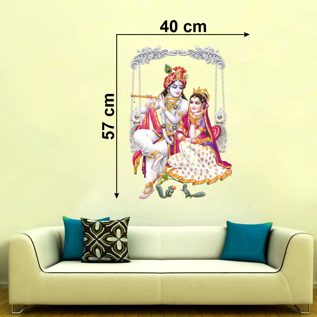 Homexa Decor | Radha Krishna Design Wall Sticker (Size 40 x 57 cm)